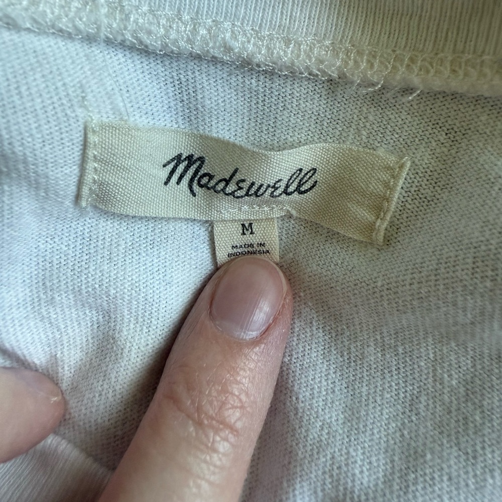 Madewell 100% Cotton Parkview Henley Tee Women’s Size Medium - Picture 8 of 9